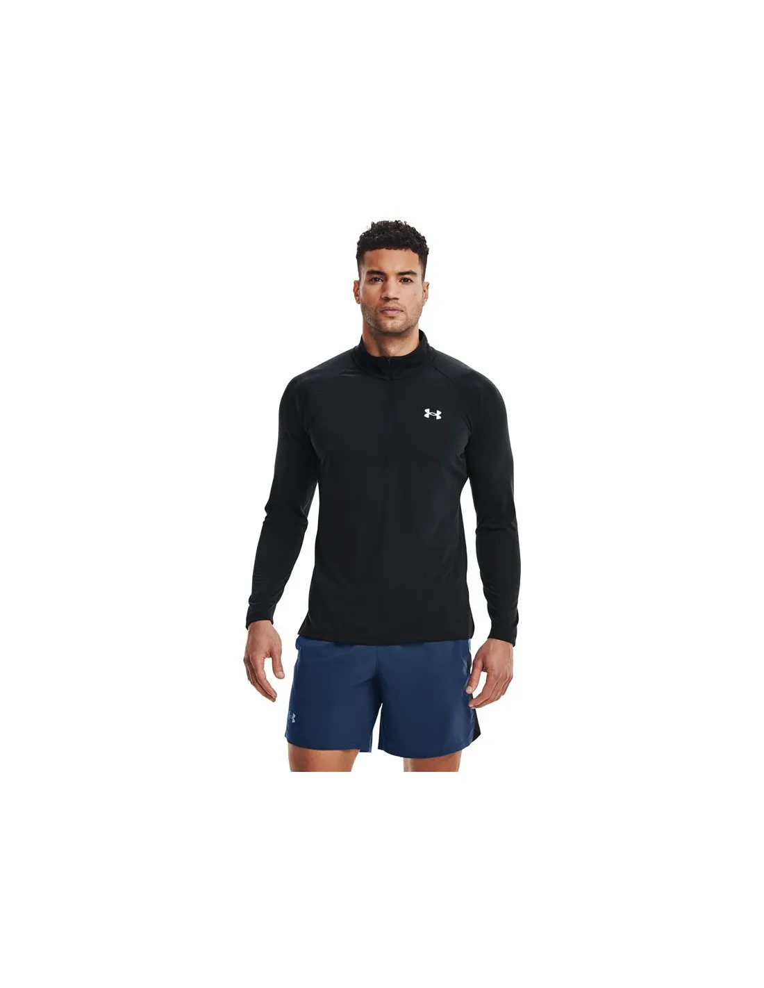 Camiseta de running Under Armour STR Zip Hombre Blk