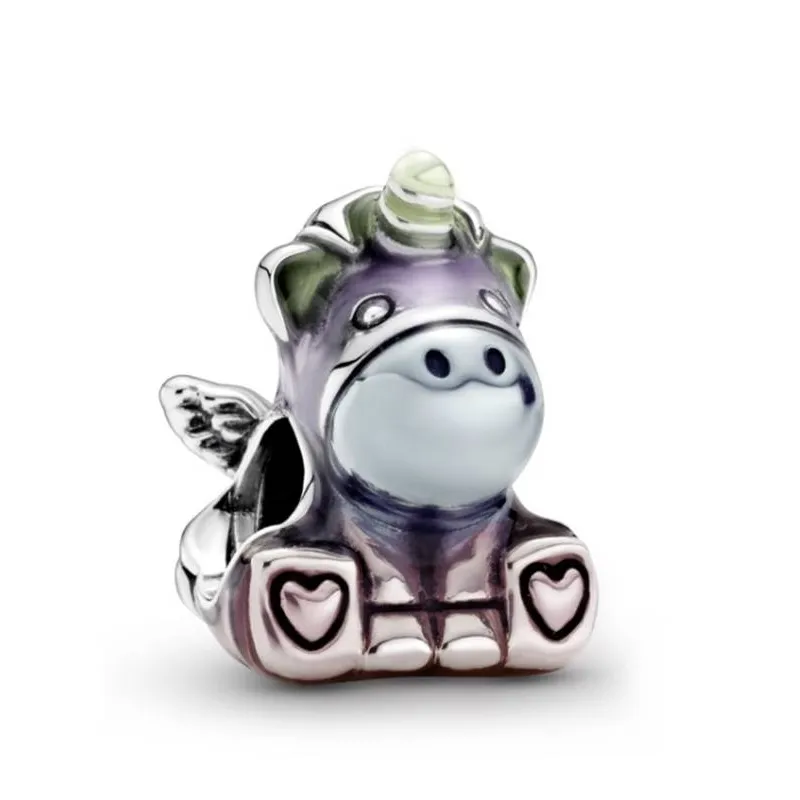 Charm en plata de ley Bruno El Unicornio Arcoiris 799353C01