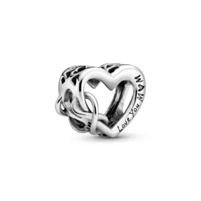 Charm en plata de primera ley Love You Mum Corazón Infinito