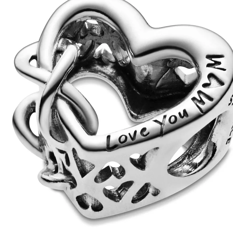 Charm en plata de primera ley Love You Mum Corazón Infinito