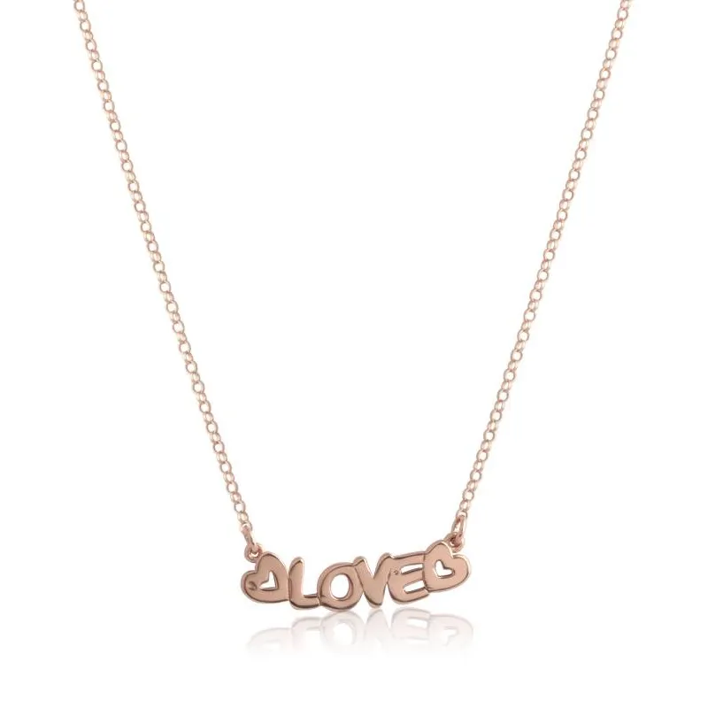 Gargantilla "LOVE" corazones plata de ley baño oro rosa 18k