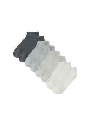 Pack de 8 pares de calcetines deportivos gris jaspeado/gris claro jaspeado/antracita jaspeado/natural jaspeado