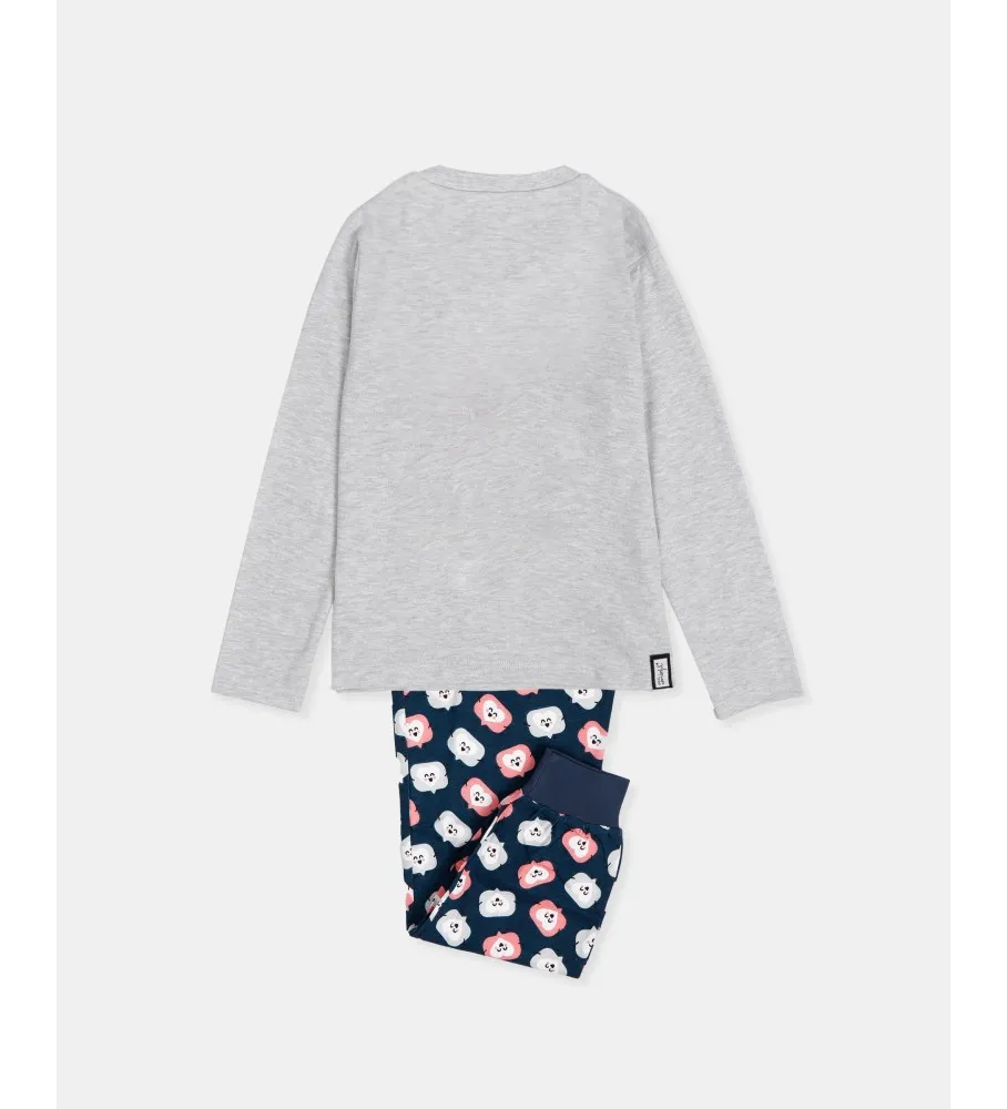 Pijama Manga Larga Love gris