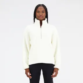 Polerón Polar Lifestyle Mujer New Balance Archiever Sherpa Pullover Blanco