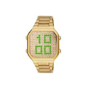 Reloj Tous digital con brazalete de acero IPG dorado y caja con leds D-BEAR 3000130700