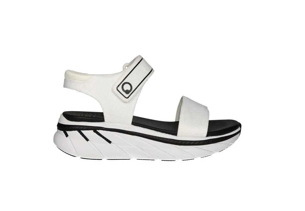 Sandalia Velcro Dos Tiras Blanco Piso Grueso Filo Negro